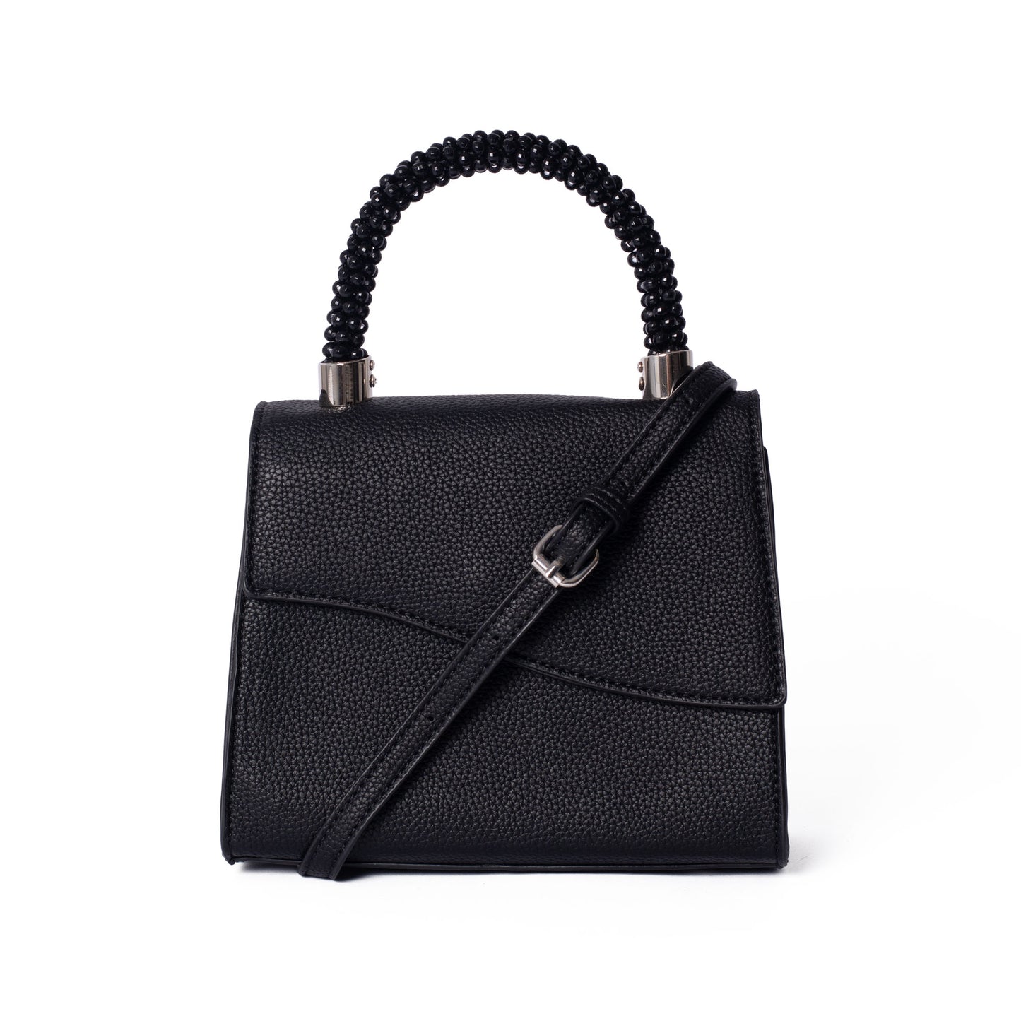 NEW! Black Bead Top Handle Bag