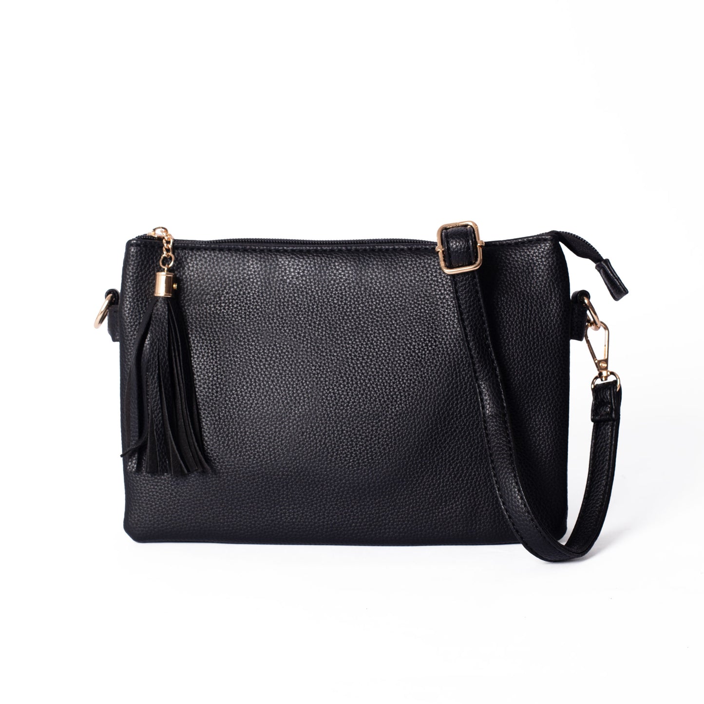 Black multi-pocket clutch bag