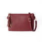 Burgundy multi-pocket clutch bag