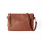 Tan multi-pocket clutch bag